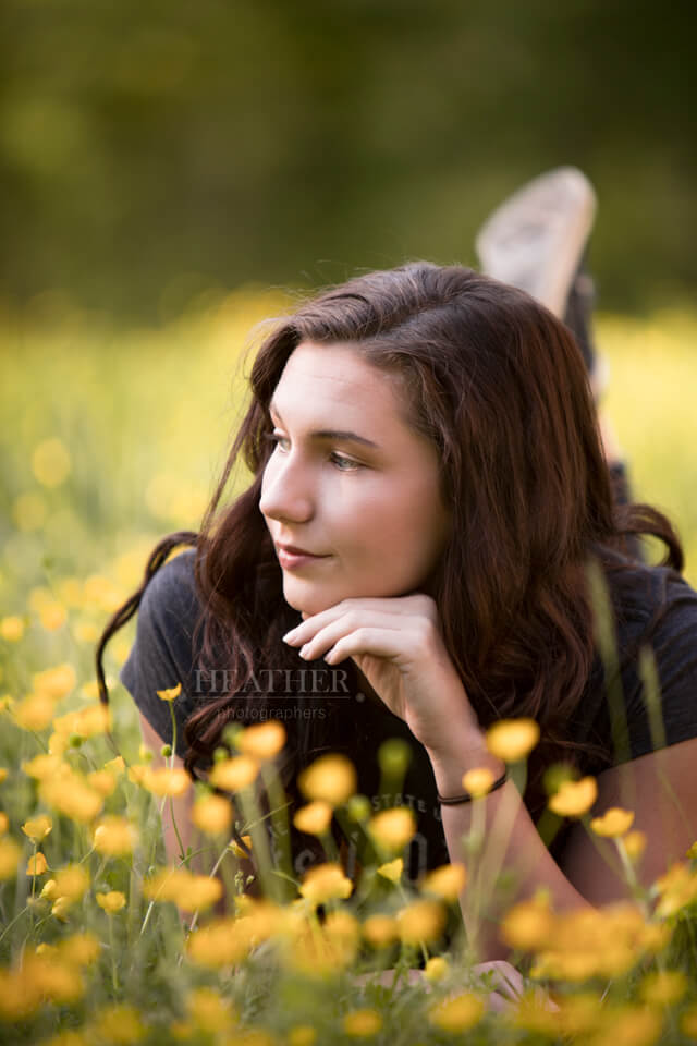 Young Girl in Buttercup Meadow