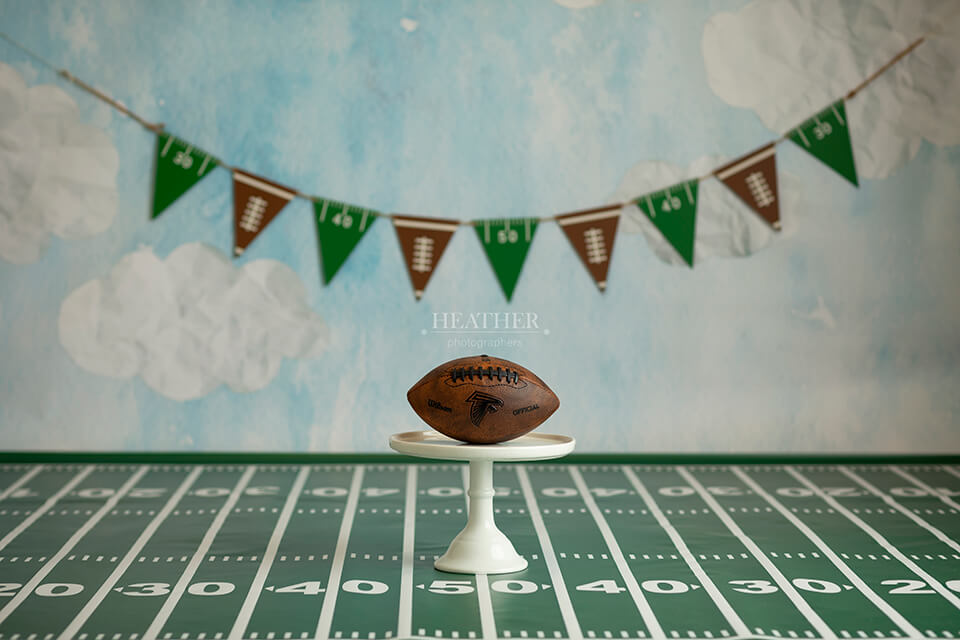 A spirited backdrop showcasing a football or a football field