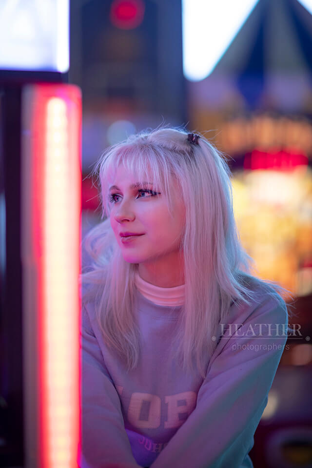 Young Woman in Arcade