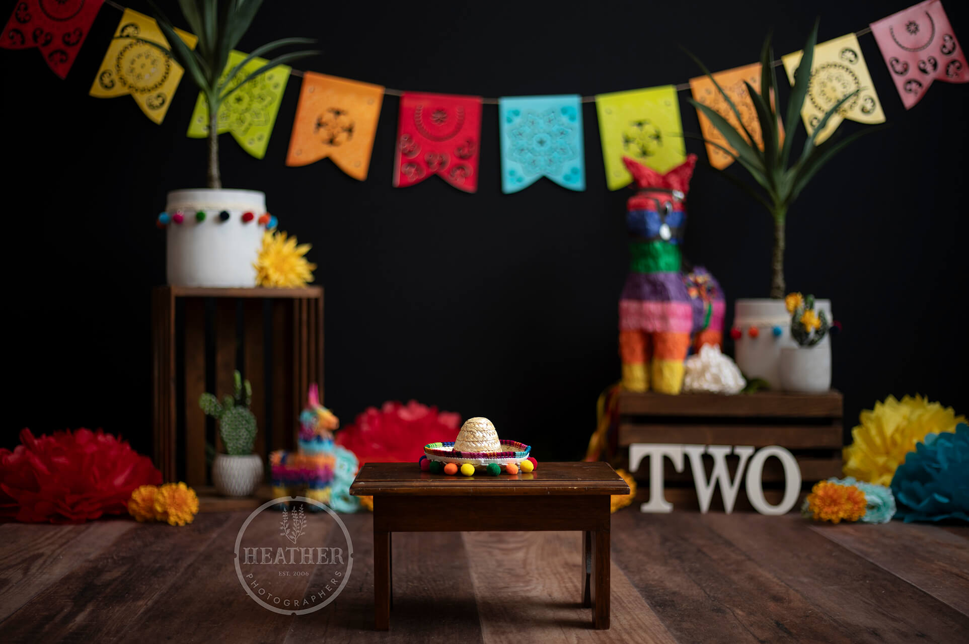 A fun and quirky backdrop featuring tacos and the number two, perfect for celebrating Taco Tuesday